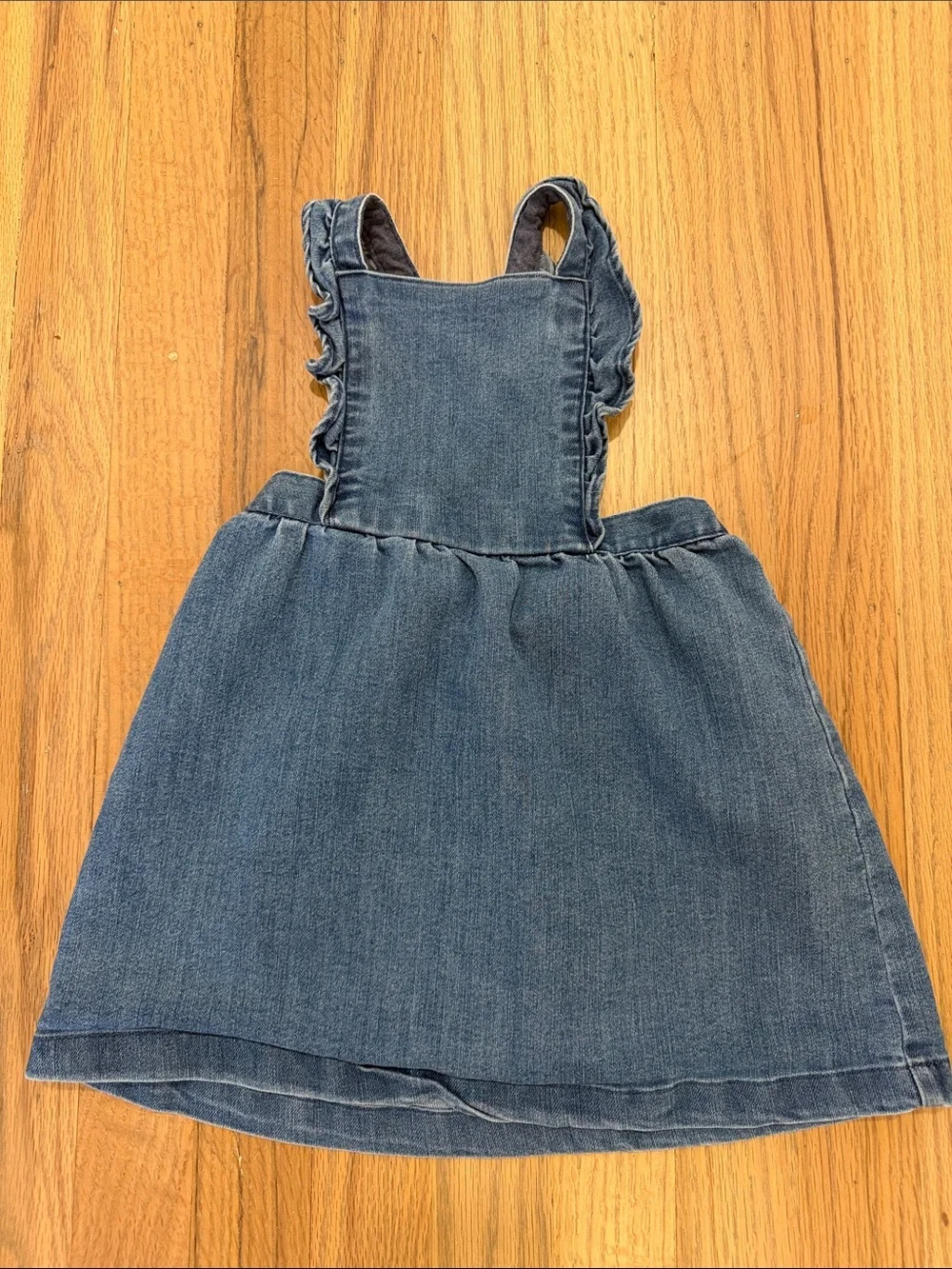 Carter's Denim Ruffle Strap Pinafore Dress - Blue 24M